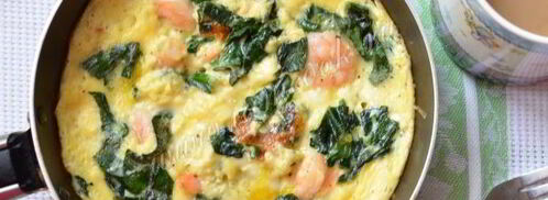 омлет со шпинатом и креветками. Шаг 7