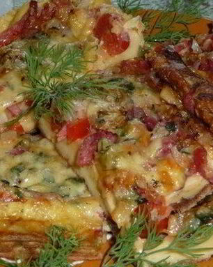 Пицца-омлет с пепперони