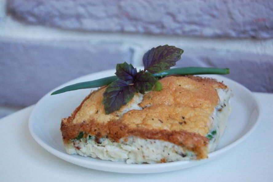 Рецепт пышный омлет с базиликом