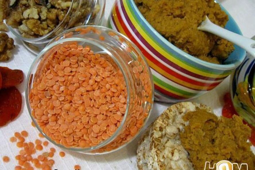 Рецепт паштет из чечевицы с курагой