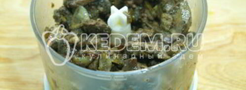 паштет из куриной печени с грибами. Шаг 5