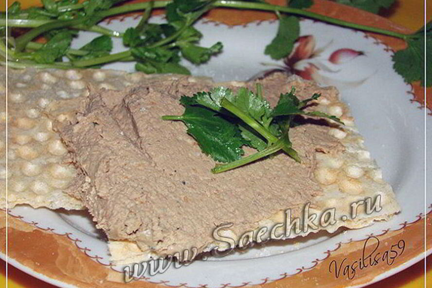 Рецепт паштет из куриной печени с сыром