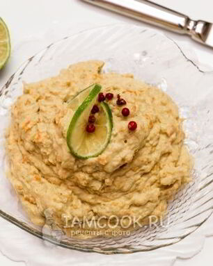 Яичный паштет с печенью трески и овощами