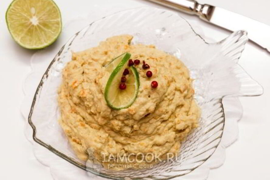 Рецепт яичный паштет с печенью трески и овощами