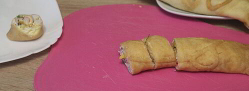 блинные роллы с крабовыми палочками и кукурузой. Шаг 9