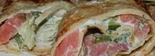 блинные роллы с семгой. Шаг 10