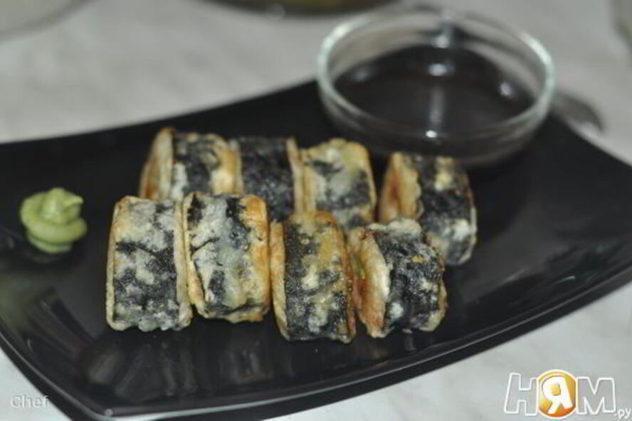 Рецепт горячие роллы с креветками