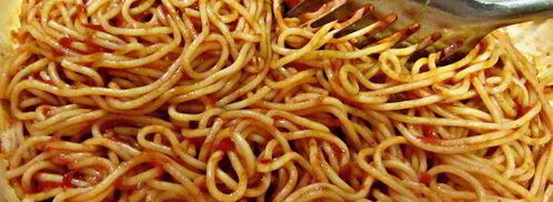 роллы из баклажанов со спагетти. Шаг 8