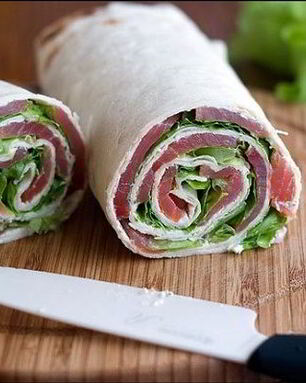 Роллы из лаваша с семгой