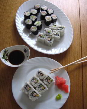 Роллы с креветками