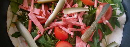 роллы с овощами и ветчиной. Шаг 3