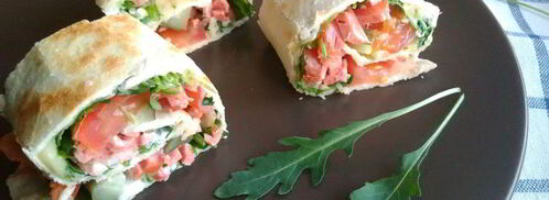 роллы с овощами и ветчиной. Шаг 4