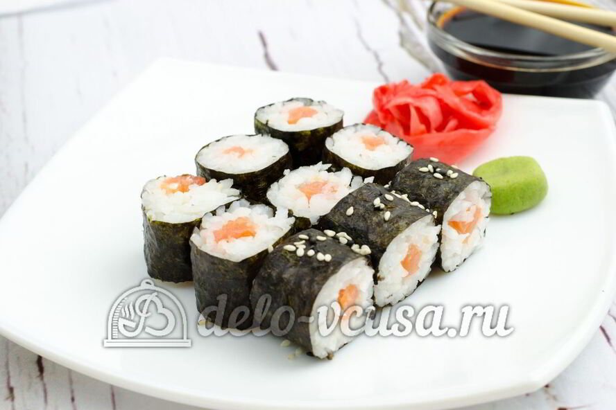 Рецепт роллы с семгой сяке маки