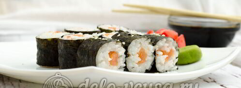 роллы с семгой сяке маки. Шаг 7