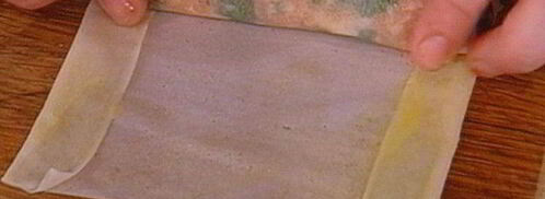 спринг-роллы с лососем и свежим шпинатом. Шаг 8