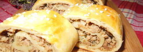 картофельный рулет с фаршем. Шаг 8