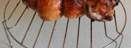 куриный рулет с белыми грибами и овощами. Шаг 4