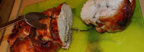 куриный рулет с белыми грибами и овощами. Шаг 5