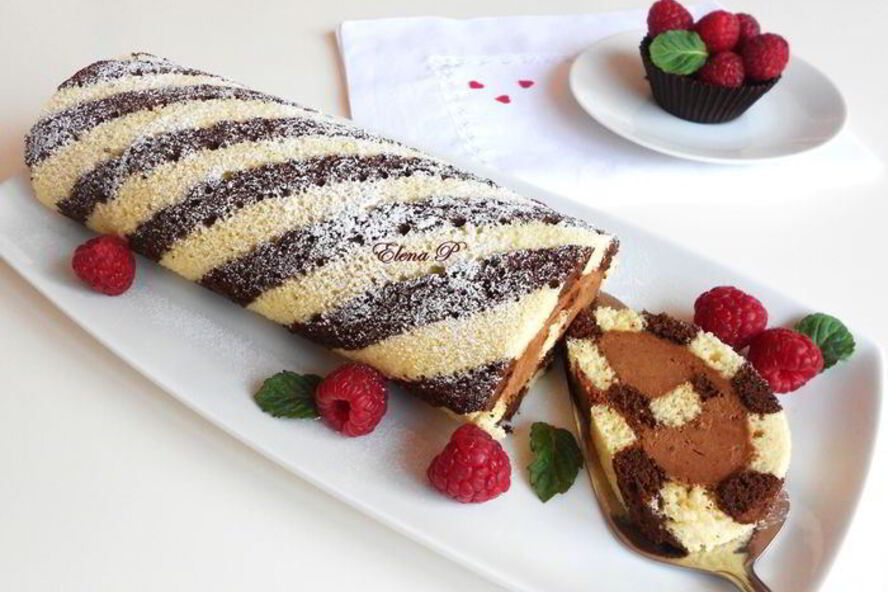 Рецепт полосатый рулет