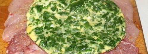 рулет из курицы со шпинатом. Шаг 6