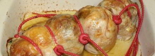 рулет из курицы со шпинатом. Шаг 8