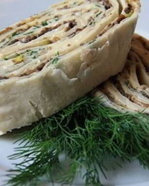 Рулет из лаваша с грибами