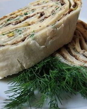 Рулет из лаваша с грибами