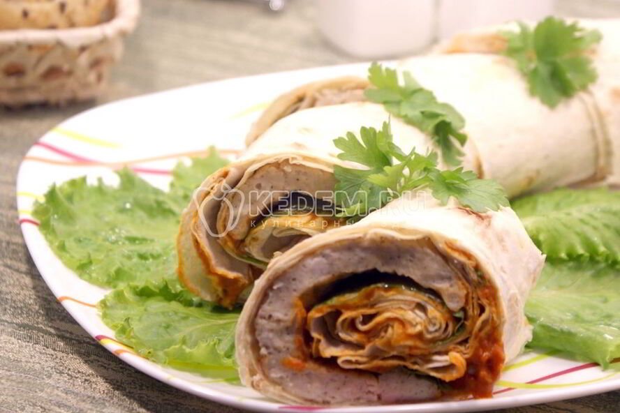 Рецепт рулет из лаваша с курицей