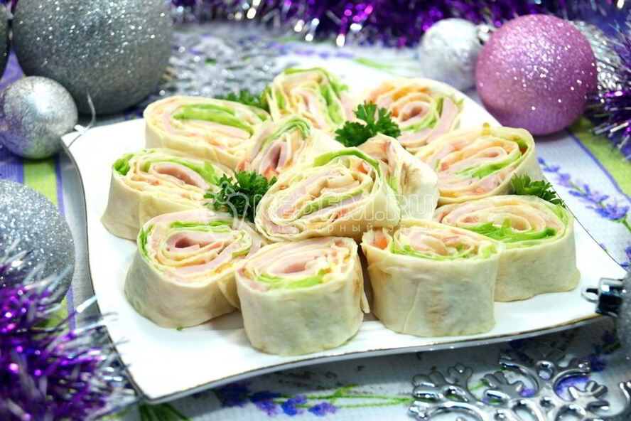 Рецепт рулет из лаваша закусочный