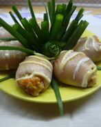 Рулет кальмары фаршированные грибами и рисом