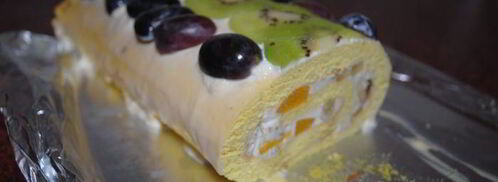 рулет с персиками и ананасом. Шаг 9