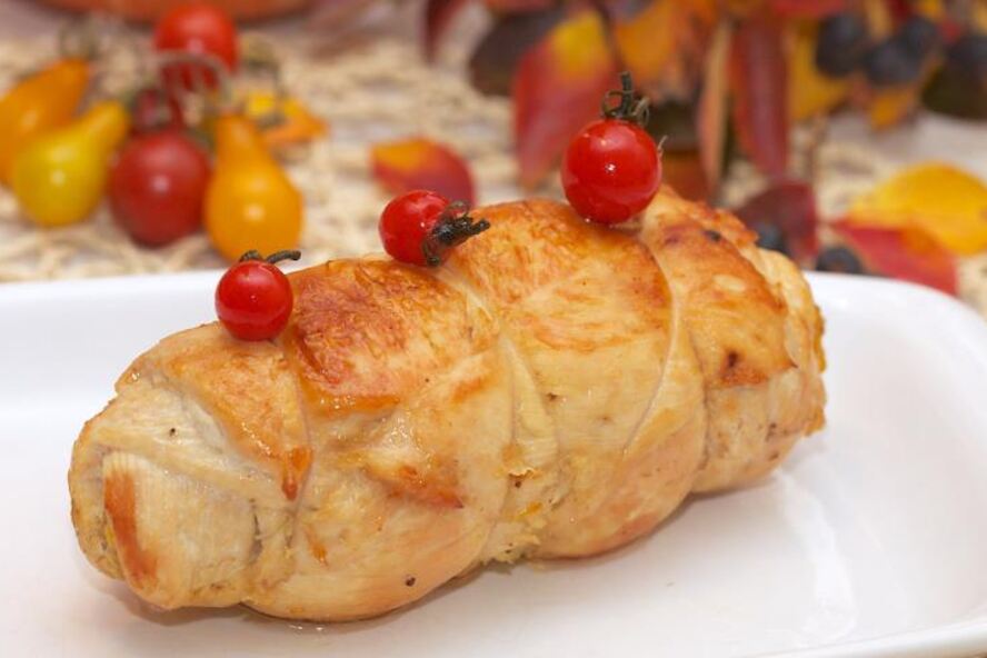 Рецепт рулетики из куриного филе с тыквой