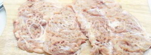 рулетики из курицы с грибами. Шаг 3