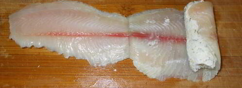 рулеты из телапии с творожным сыром и орехами. Шаг 6