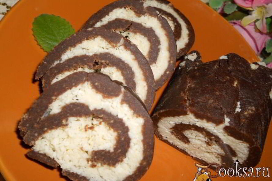 Рецепт шоколадно-кокосовый рулет без выпечки