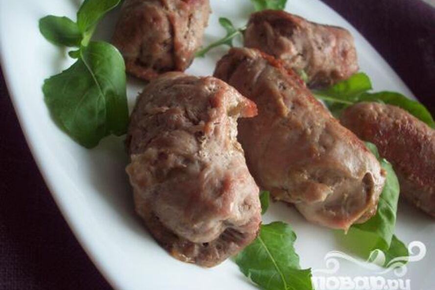 Рецепт свиные рулеты с сыром и грибами