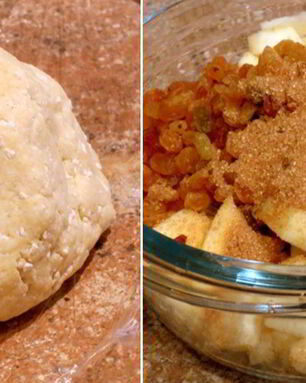 Яблочный рулет из творожного теста