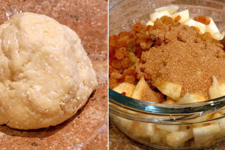 Рецепт яблочный рулет из творожного теста