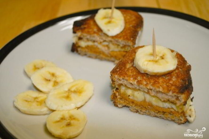 Рецепт сэндвичи с арахисовым маслом и бананами