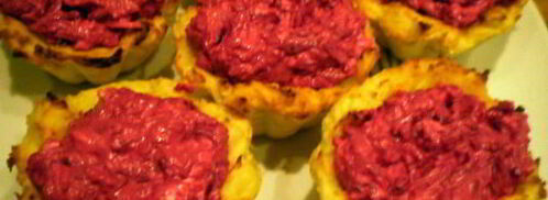 картофельные тарталетки с селедкой в мини шубке. Шаг 7