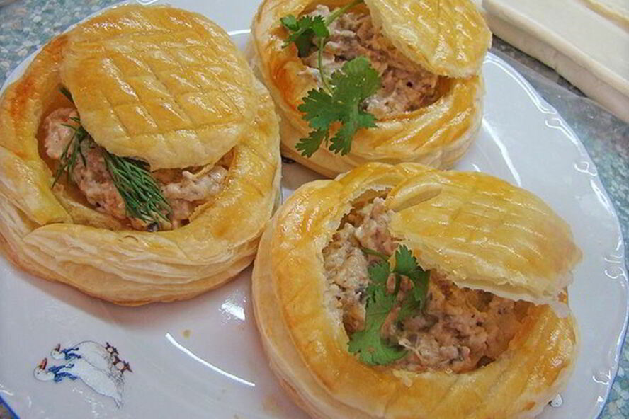 Рецепт слоеные тарталетки с начинкой