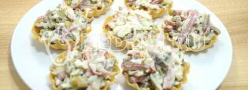 тарталетки с грибами праздничные. Шаг 9