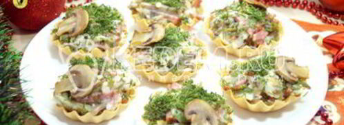 тарталетки с грибами праздничные. Шаг 11