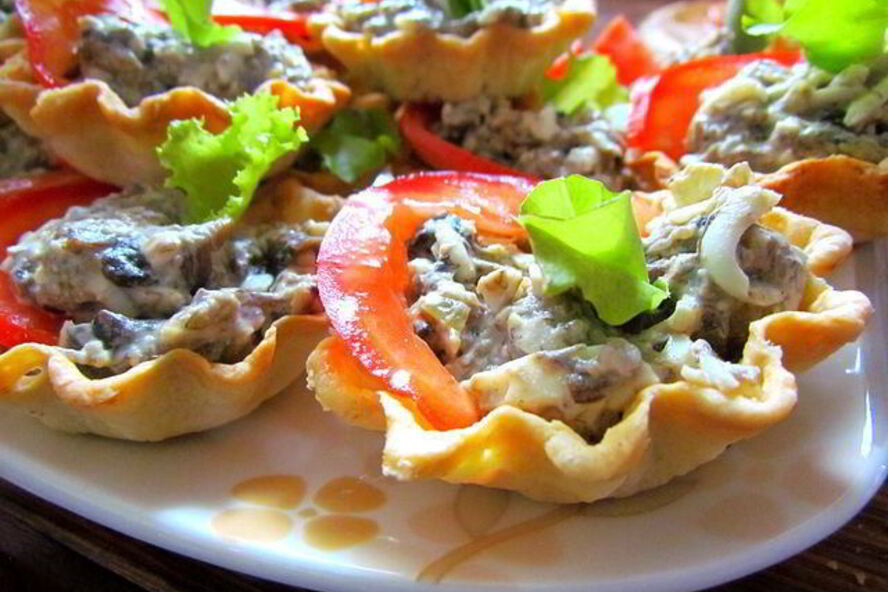 Рецепт тарталетки с грибной начинкой