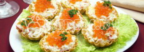 тарталетки с крабовыми палочками. Шаг 7