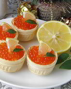 Тарталетки с красной икрой