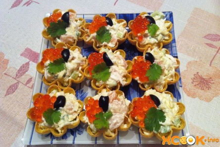 Рецепт тарталетки с красной рыбой