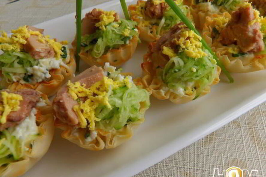 Рецепт тарталетки с печенью трески