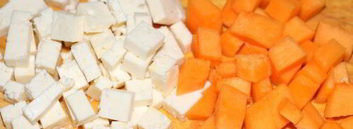 тарталетки с тыквой и фетой в сливочно-шпинатной заливке. Шаг 4