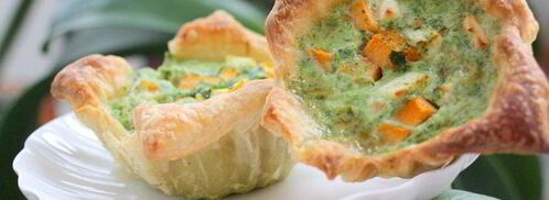 тарталетки с тыквой и фетой в сливочно-шпинатной заливке. Шаг 7